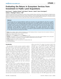 Evaluating the Return in Ecosystem Services from