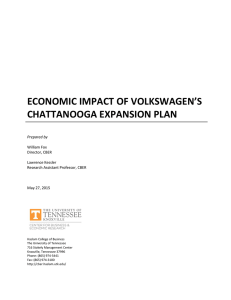 ECONOMIC IMPACT OF VOLKSWAGEN’S CHATTANOOGA EXPANSION PLAN  William Fox