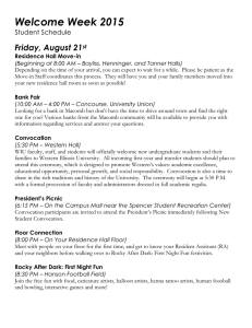 Welcome Week 2015 Friday, August 21 Student Schedule