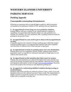 WESTERN ILLINOIS UNIVERSITY PARKING SERVICES Parking Appeals 1