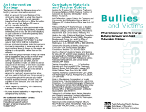 bullies Curriculum Materials An Intervention and Teacher Guides