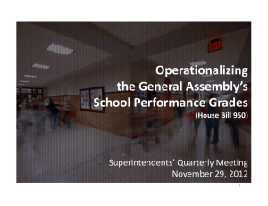 Operationalizing  the General Assembly’s  School Performance Grades Superintendents’ Quarterly Meeting