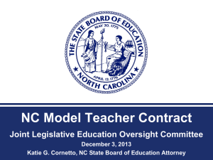 NC Model Teacher Contract Joint Legislative Education Oversight Committee  December 3, 2013