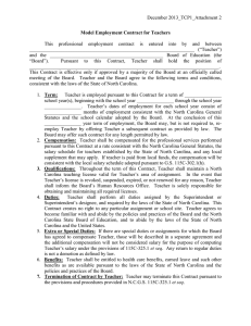 December 2013_TCP1_Attachment 2  Model Employment Contract for Teachers