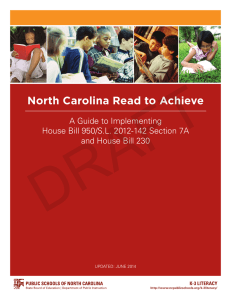 DRAFT North Carolina Read to Achieve A Guide to Implementing