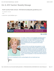Oct. 8, 2015 Teachers' Biweekly Message North Carolina Public Schools &lt;&gt;