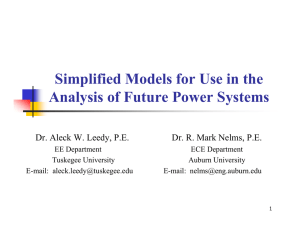 Simplified Models for Use in the Analysis of Future Power Systems