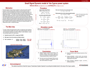Small Signal Dynamic model of  the Cyprus power system Motivation Procedure