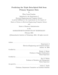 Predicting the Triple Beta-Spiral Fold from Primary Sequence Data Eben Louis Scanlon