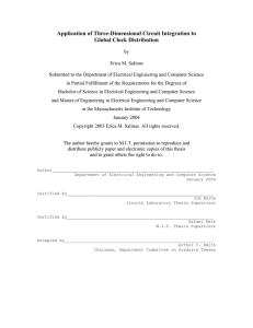 Application of Three-Dimensional Circuit Integration to Global Clock Distribution