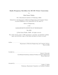 Radio Frequency Rectiﬁers for DC-DC Power Conversion Riad Samir Wahby