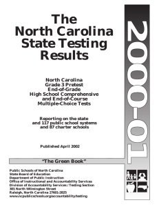 2000-01 The North Carolina State Testing