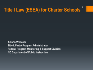Title I Law (ESEA) for Charter Schools