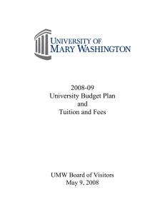   2008-09 University Budget Plan and