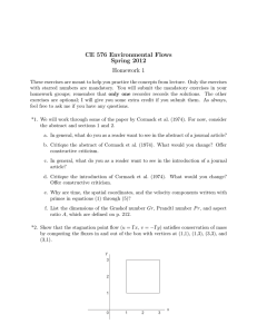 CE 576 Environmental Flows Spring 2012 Homework 1