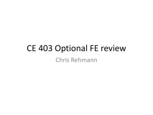 CE 403 Optional FE review Chris Rehmann
