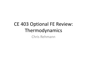 CE 403 Optional FE Review: Thermodynamics Chris Rehmann