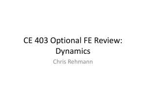 CE 403 Optional FE Review: Dynamics Chris Rehmann