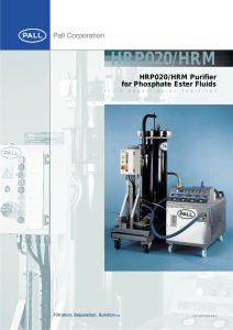 HRP020/HRM HRP020/HRM Purifier for Phosphate Ester Fluids