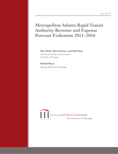 Metropolitan Atlanta Rapid Transit Authority Revenue and Expense Forecast Evaluation 2011–2016 April 2010