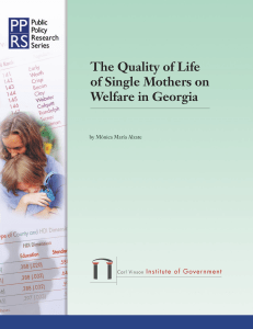 The Quality of Life of Single Mothers on Welfare in Georgia