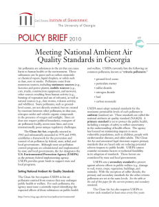 Policy brief Meeting National Ambient Air Quality Standards in Georgia 2010