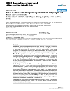 BMC Complementary and Alternative Medicine Lactobacillus acidophilus leptin expression in rats