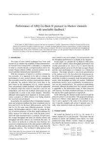 Performance of ARQ Go-Back-N protocol in Markov channels with unreliable feedback ∗