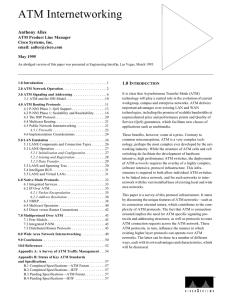 ATM Internetworking Anthony Alles 1.0 I ATM Product Line Manager