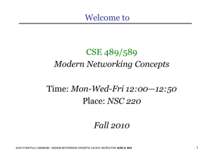 Welcome to CSE 489/589 Modern Networking Concepts Fall 2010