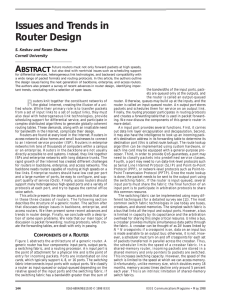Issues and Trends in Router Design
