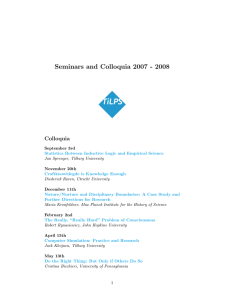 Seminars and Colloquia 2007 - 2008 Colloquia
