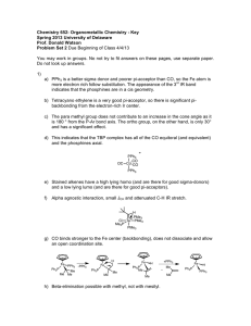 Chemistry 652: Organometallic Chemistry - Key Spring 2013 University of Delaware