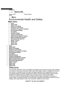 Environmental Health and Safety Main menu Search UNI Menu