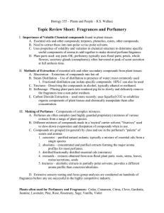 Topic Review Sheet:  Fragrances and Perfumery