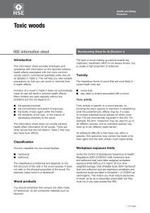 Toxic woods HSE information sheet Introduction