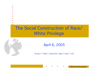 The Social Construction of Race/ White Privilege April 6, 2005