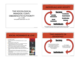 Society Individuals THE SOCIOLOGICAL PARADOX, CONT./