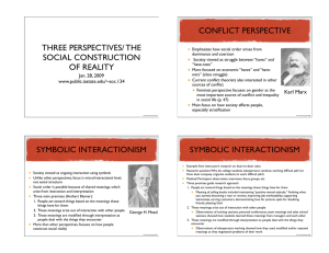 CONFLICT PERSPECTIVE THREE PERSPECTIVES/ THE SOCIAL CONSTRUCTION