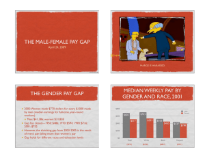 THE MALE-FEMALE PAY GAP MEDIAN WEEKLY PAY BY THE GENDER PAY GAP