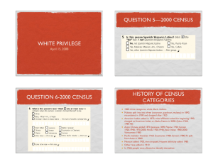 QUESTION 5—2000 CENSUS WHITE PRIVILEGE HISTORY OF CENSUS QUESTION 6-2000 CENSUS