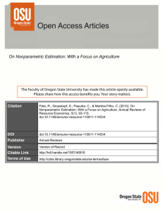 On Nonparametric Estimation: With a Focus on Agriculture