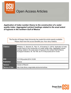Application of index number theory to the construction of a... quality index: Aggregated nutrient loadings related to the areal extent