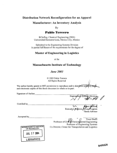 Distribution Network  Reconfiguration  for an Apparel Pablo Tercero