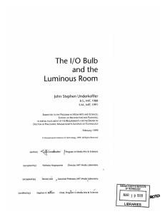 The  I/O  Bulb and  the Luminous  Room