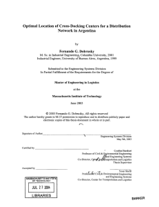 Optimal Location  of Cross-Docking  Centers for a ... Network  in Argentina Fernando G. Dobrusky