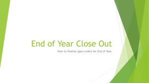 End of Year Close Out