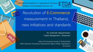 Revolution of measurement in Thailand, new initiatives and standards E-Commerce