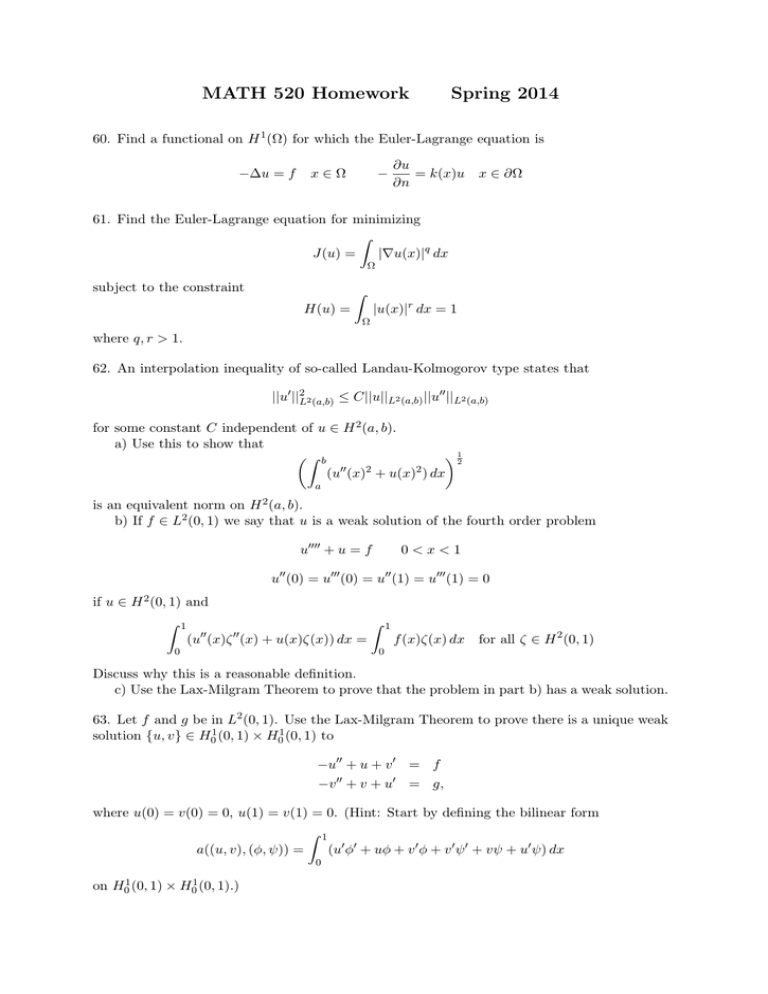 Math 5 Homework Spring 14