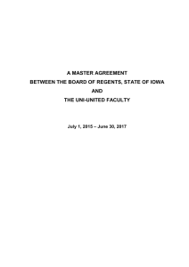 A MASTER AGREEMENT BETWEEN AND THE UNI-UNITED FACULTY